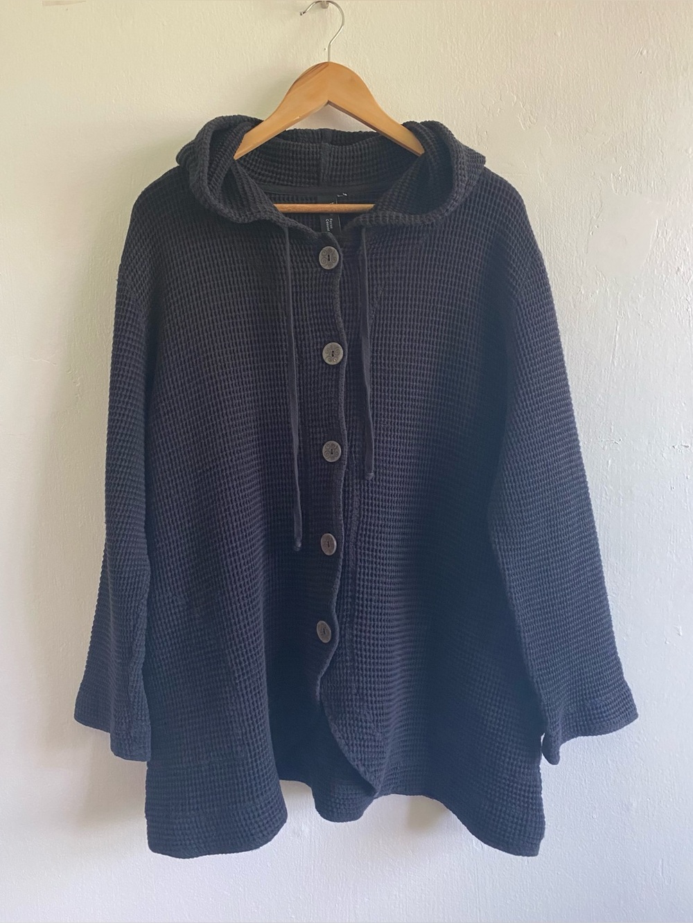 Focus Casual life Waffle knit hoodie cardigan Size L/XL Comfy cozy Layered